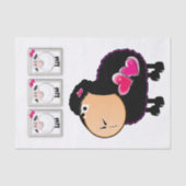 Blatt Papierschaf rosa Herzen Seidenpapier (Vorderseite)