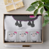 Blatt Papierschaf rosa Herzen Seidenpapier (Geschenk)