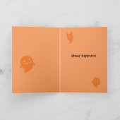 Blatt passiert Funny Golden Retriever Halloween Karte (Innenseite)