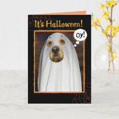 Blatt passiert Funny Golden Retriever Halloween Karte (Gelbe Blume)
