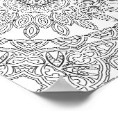 Blatt-Ring-Mosaik-Farbseiten-Musterdesign Poster (Ecke)