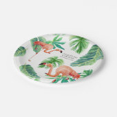 Blatt-rosa Flamingo-Brautparty-DekorWatercolor Pappteller (Schrägansicht)