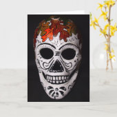 Blatt-Schädel-Maske Karte (Gelbe Blume)