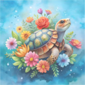 Blatt-Schildkröte Aufkleber (Vorderseite)