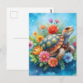 Blatt-Schildkröte Postkarte (Vorne/Hinten)