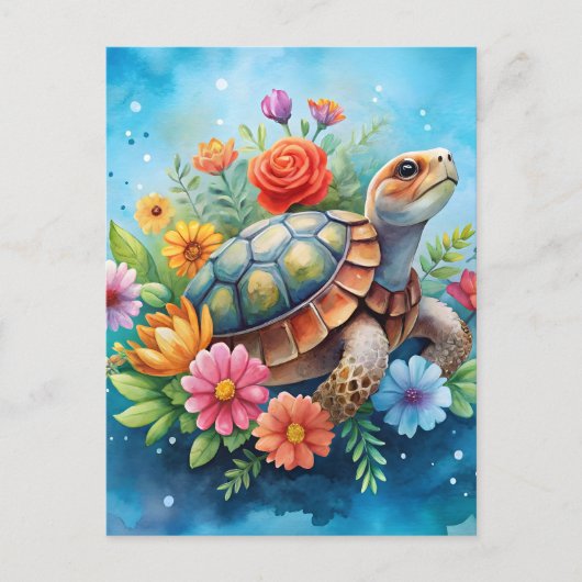 Blatt-Schildkröte Postkarte (Vorderseite)
