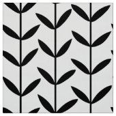 Blatt-Stämme - Schwarzes auf Weiß Stoff (Muster)