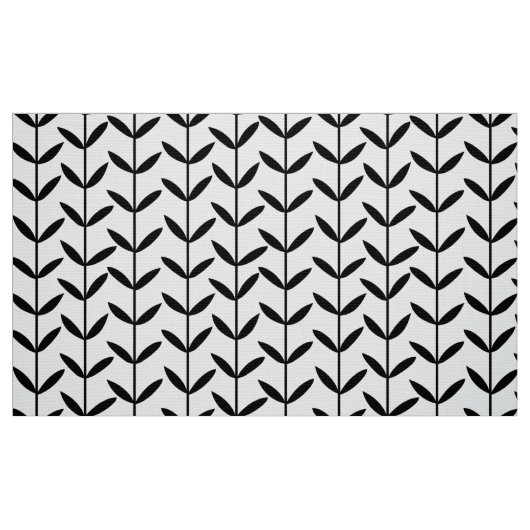 Blatt-Stämme - Schwarzes auf Weiß Stoff (Fat Quarter (45,7 x 55,9 cm))
