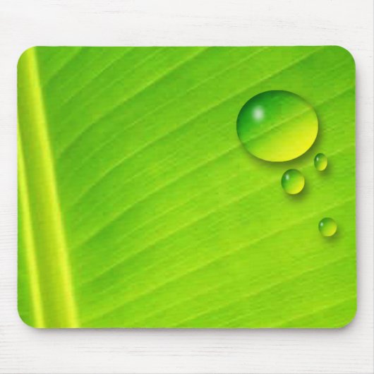 Blatt und Tröpfchen Mousepad (Vorne)