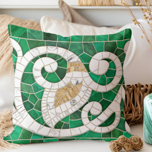 Blatt- und Wirbelmarmor-Mosaik-Kunst - Kissen