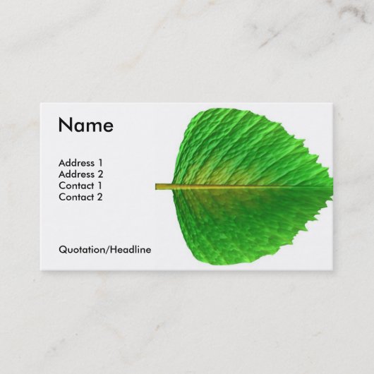 Blatt Visitenkarte (Vorderseite)