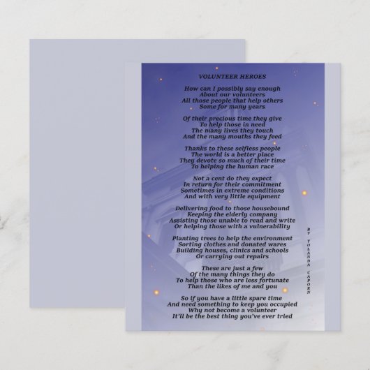 Blatt Volunteer Heroes (Vorne/Hinten)