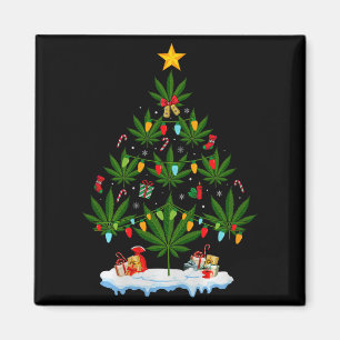 Blatt Weihnachtsbaum Unkraut Kiffer Weihnachten Pr Magnet