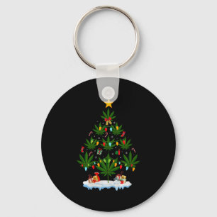 Blatt Weihnachtsbaum Unkraut Kiffer Weihnachten Pr Schlüsselanhänger