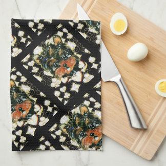 BLATT YORKIE POO GESCHIRRTUCH