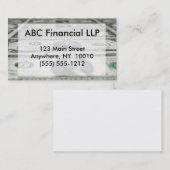 Blatt zwei der Dollarschein-Visitenkarte Visitenkarte (Vorne/Hinten)