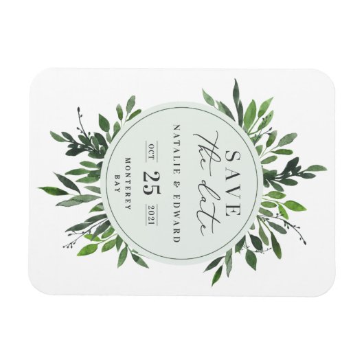 BlattAquarell speichern Sie den Datums-Magneten Magnet (Horizontal)