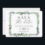 BlattAquarellbild Save the Date<br><div class="desc">leafy Aquarellbild Save the Date Karte. Mit wunderschönen Aquarellfarben-Blätter und modernem,  kühlen Typ ist diese Save the Date-Einladung der richtige Trend und perfekt für jede Jahreszeit. Teil einer Hochzeitssuite</div>