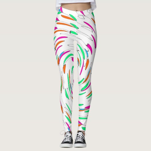 Blattbedruckte Leggings (Vorderseite)