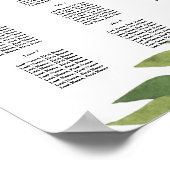 Blattblättriger Tisch Party/Hochzeit Poster (Ecke)