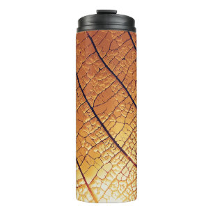 Blattbraun und weiß thermosbecher