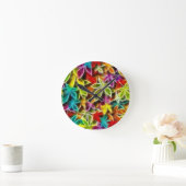 Blattdesign Runde Wanduhr (Zuhause)