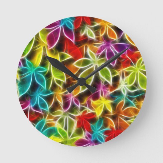 Blattdesign Runde Wanduhr (Vorderseite)