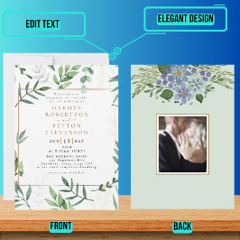 Blätter 04a Hochzeit Einladung