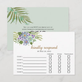 Blätter 04c Meal Choice Response Card RSVP Karte