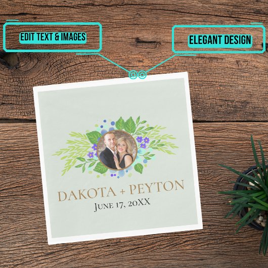 Blätter 08e Hochzeitsessen Napkin Serviette