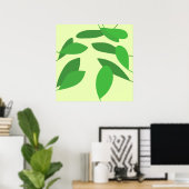 Blätter abstrakter Kunst Poster (Heimbüro)