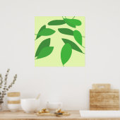 Blätter abstrakter Kunst Poster (Küche)