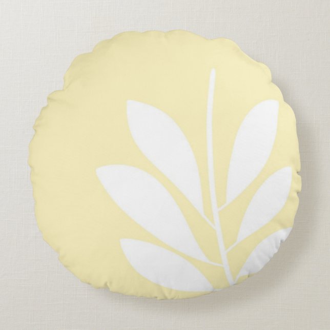 Blätter abstrakter Kunst Rundes Kissen (Vorderseite)