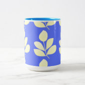 Blätter abstrakter Kunst Zweifarbige Tasse (Mittel)
