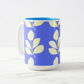 Blätter abstrakter Kunst Zweifarbige Tasse (Vorderseite Links)