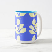 Blätter abstrakter Kunst Zweifarbige Tasse (VorderseiteRechts)
