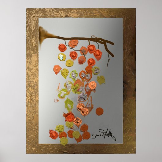 Blätter - Abstraktes Design im Herbst Poster (Vorne)