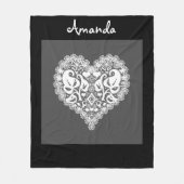 Blätter am roten Spitzen Blumenkohl Valentinstag Fleecedecke (Vorderseite)