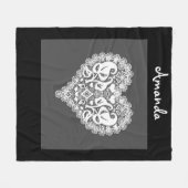 Blätter am roten Spitzen Blumenkohl Valentinstag Fleecedecke (Vorderseite (Horizontal))