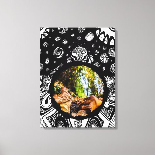 Blätter an einem Herbstmorgen Leinwanddruck (Vorderseite)