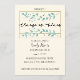 Blätter Änderung der Pläne Brautparty-Karte Einladung