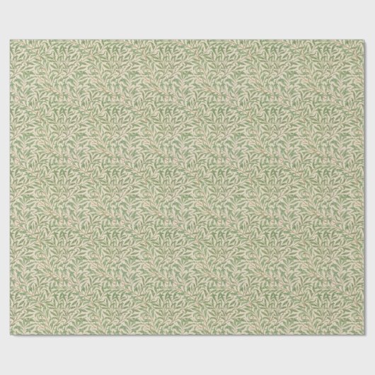 Blätter antikes Design grünes Wrapping Paper Geschenkpapier (Flach)