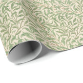 Blätter antikes Design grünes Wrapping Paper Geschenkpapier (Rolleneckpunkt)