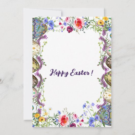 Blätter Aquarell Grünpflanzen Ostern Eierjagd Einladung (Rückseite)