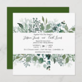 Blätter Aquarellplatz Einladung (Vorne/Hinten)