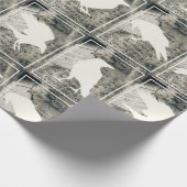 Blätter auf Buchseiten Geschenkpapier (Ecke)