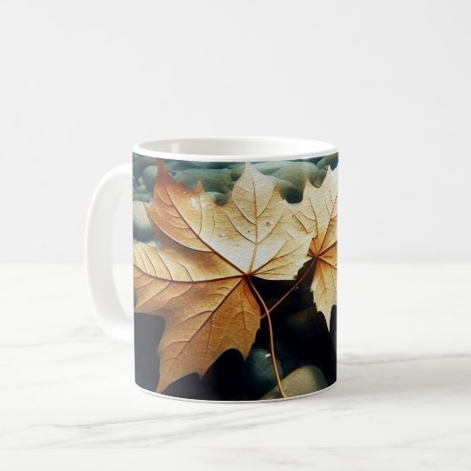 Blätter auf dem Fluss Kaffeetasse (Vorderseite Links)