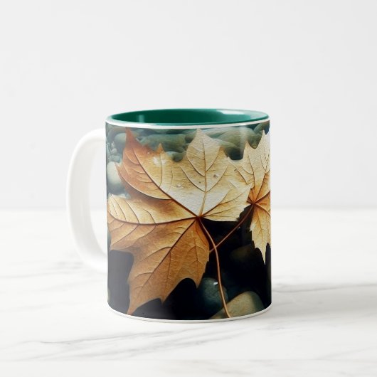 Blätter auf dem Fluss Zweifarbige Tasse (Vorderseite Links)
