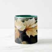 Blätter auf dem Fluss Zweifarbige Tasse (Mittel)