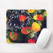 Blätter auf einem Flechten-Felsen, Felsgebirge Mousepad (Mit Mouse)